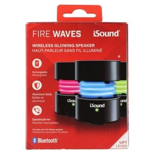 iSound Fire Waves Wireless Glowing Speaker Black With Multi Color LED